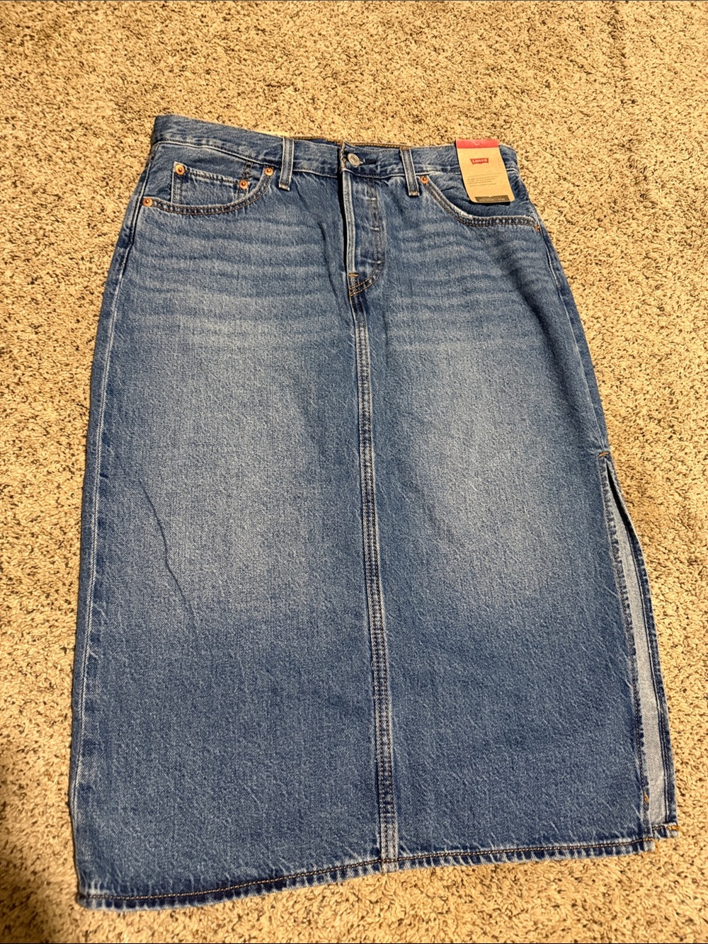 Levi's Medium Blue Denim Midi Skirt